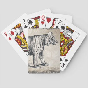 Tiger Vintage Wildlife Grunge Decorative Playing Cards