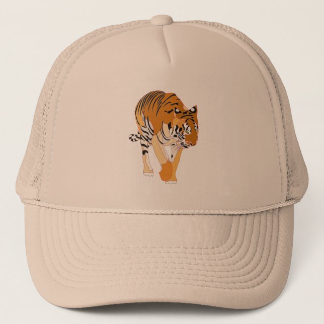 Tiger Walking Digital Painting Hats (Front)