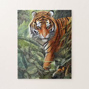 Tiger Walking in the Jungle Jigsaw Puzzle