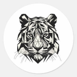 Tiger Watching Classic Round Sticker
