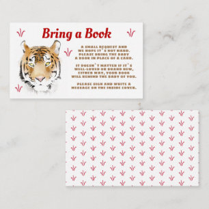 Tiger Watercolor Bring a Book Baby Shower  Enclosure Card