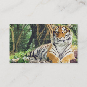 Tiger Watercolor Painting Art Business Card