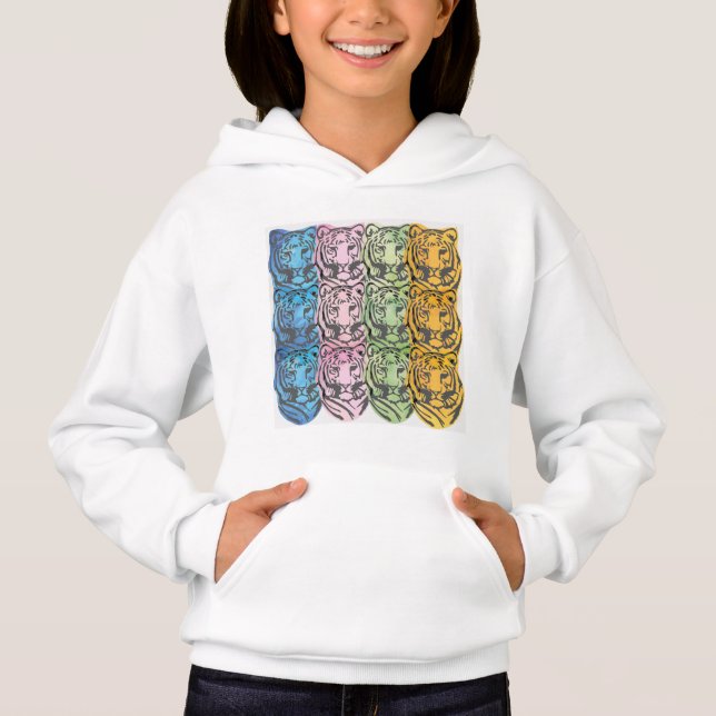 Tiger watercolor pattern Hoodie (Front)