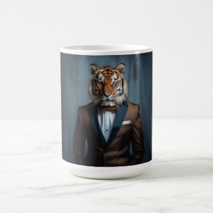 Tiger wearing bespoke suit coffee mug