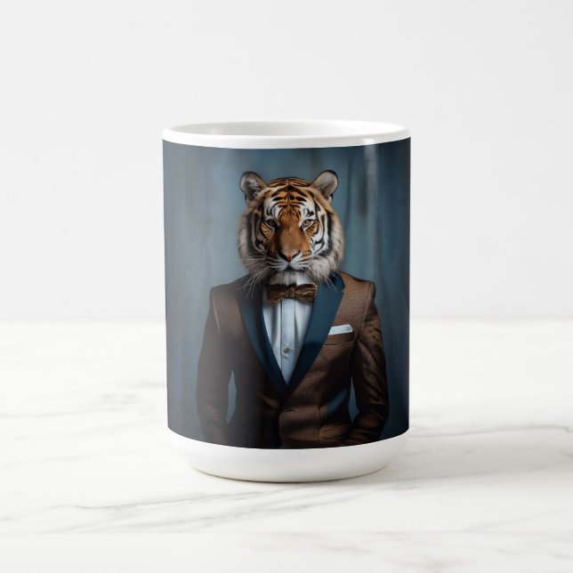 Tiger wearing bespoke suit coffee mug (Center)