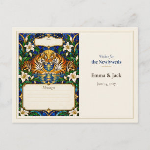Tiger Wedding Guest Book Wishes Postcard