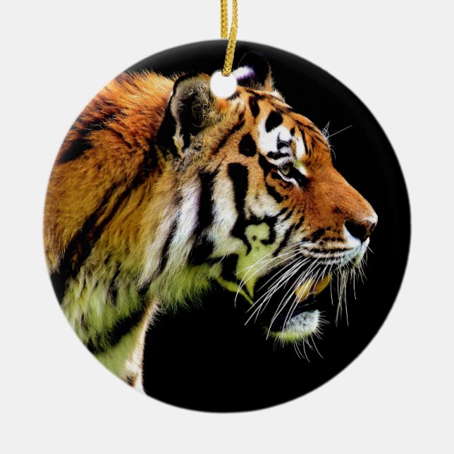 Tiger - Wild Animal Artwork Ceramic Ornament (Front)