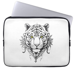 Tiger Wild Animal Nature Illustration Art Tattoo Laptop Sleeve