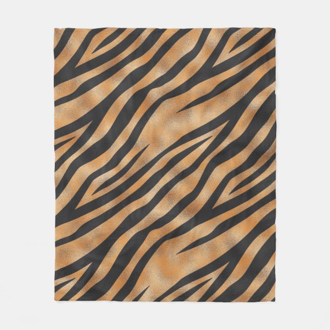 Tiger Wild Animal Pattern Fleece Blanket (Front)