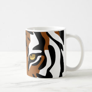 Tiger, Wild Cat on Black Coffee Mug