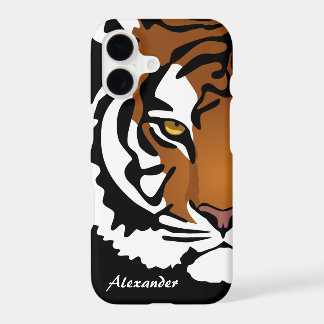 Tiger, Wild Cat on Black Custom Name