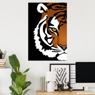 Tiger, Wild Cat on Black Poster