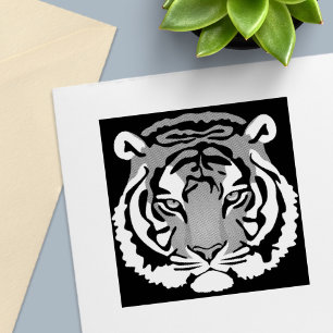 Tiger, Wild Cat on Black Self-inking Stamp