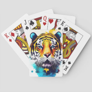 Tiger Wild Nature Animal Color Art Painting Playing Cards