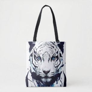 Tiger Wild Nature Free Spirit Art Brush Painting Tote Bag