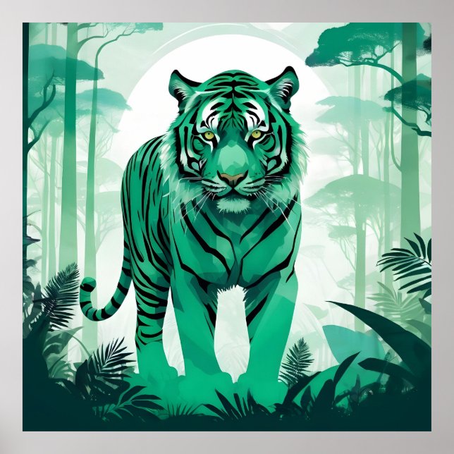 Tiger Wildlife Animal Nature Environment Forest  Poster (Front)