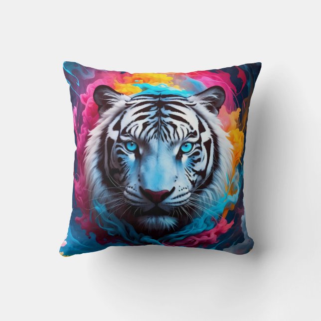 Tiger with a mystical and ethereal appearance cushion (Back)