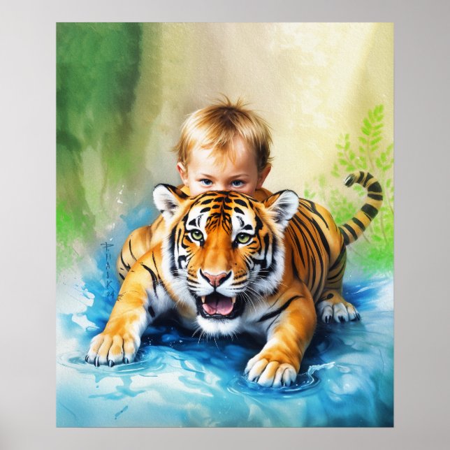 Tiger with baby poster (Front)