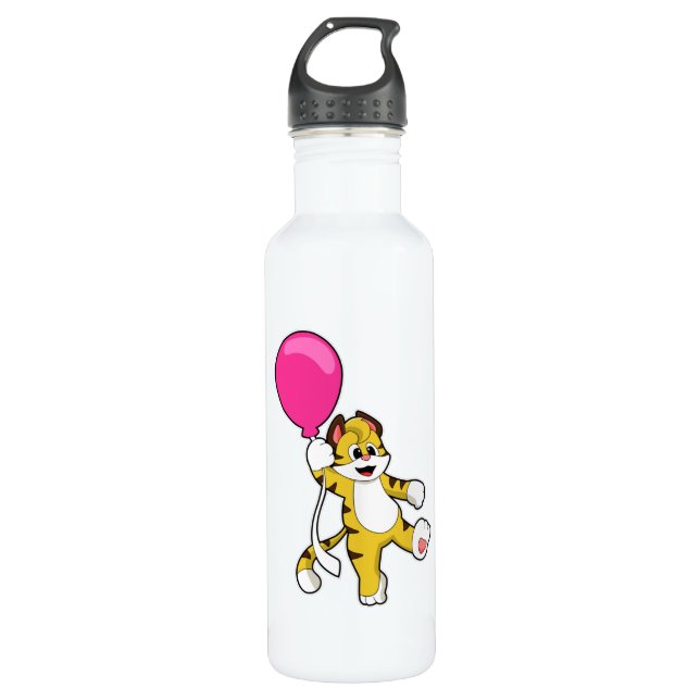 Tiger with Balloon 710 Ml Water Bottle (Front)