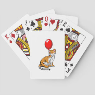 Tiger with Balloon Playing Cards