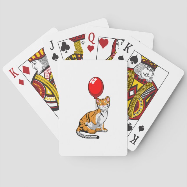 Tiger with Balloon Playing Cards (Back)