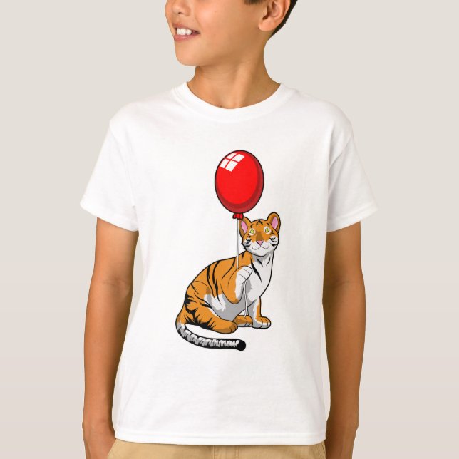 Tiger with Balloon T-Shirt (Front)
