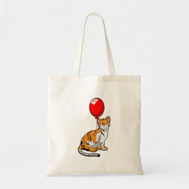 Tiger with Balloon Tote Bag (Front)