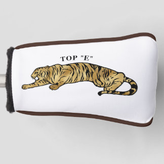 Tiger with Brown & White Background Golf Head Cover