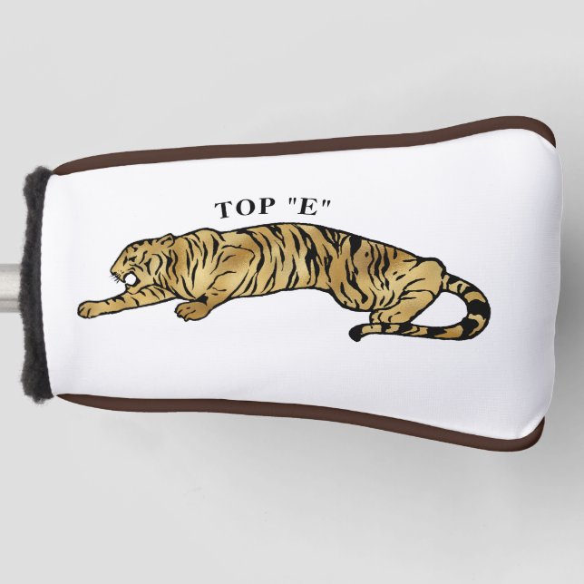 Tiger with Brown & White Background Golf  Head Cover (Front)
