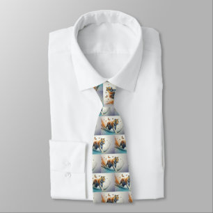 Tiger with butterflies tie