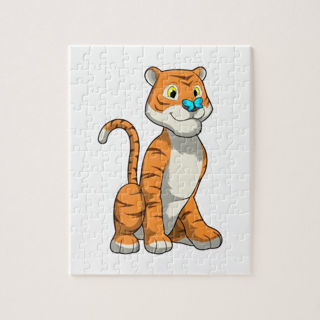Tiger with Butterfly Jigsaw Puzzle (Vertical)