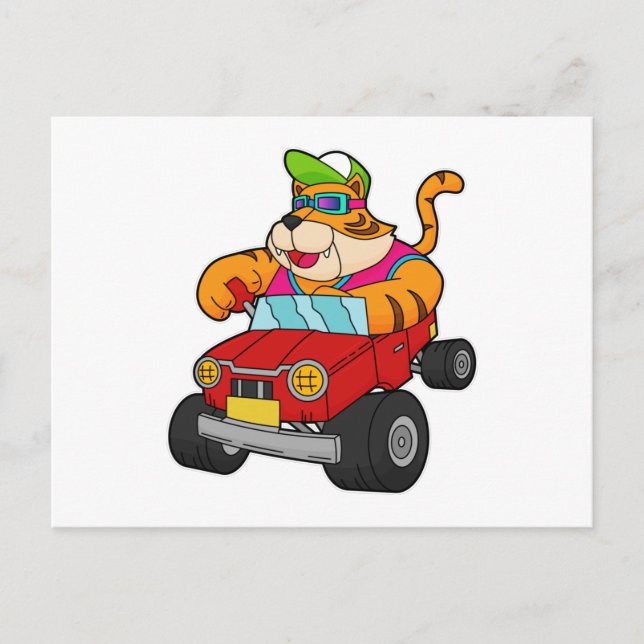 Tiger with Car Postcard (Front)