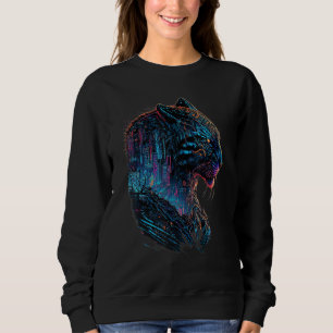 tiger with cyberpunk City Japanese style for Gamin Sweatshirt