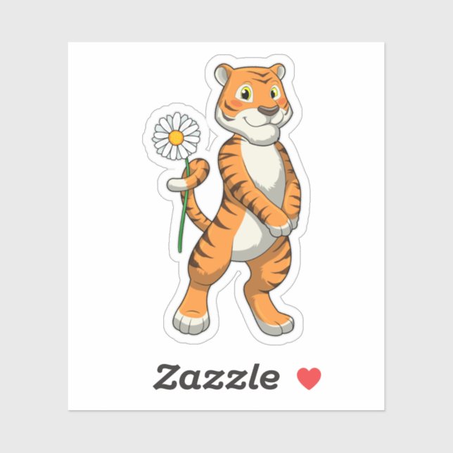 Tiger with Daisy Flower (Sheet)