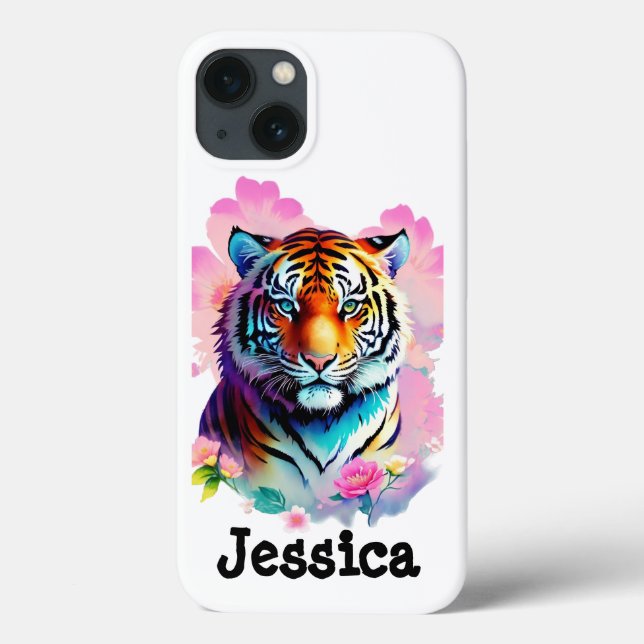 Tiger with Flowers Case-Mate iPhone Case (Back)