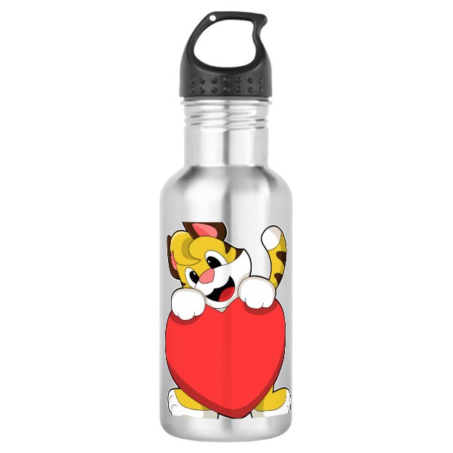 Tiger with Heart 710 Ml Water Bottle (Front)