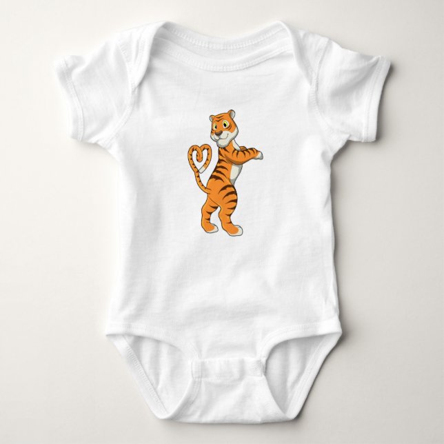 Tiger with Heart Baby Bodysuit (Front)