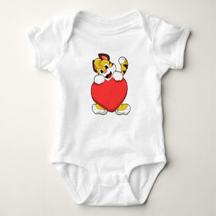 Tiger with Heart Baby Bodysuit