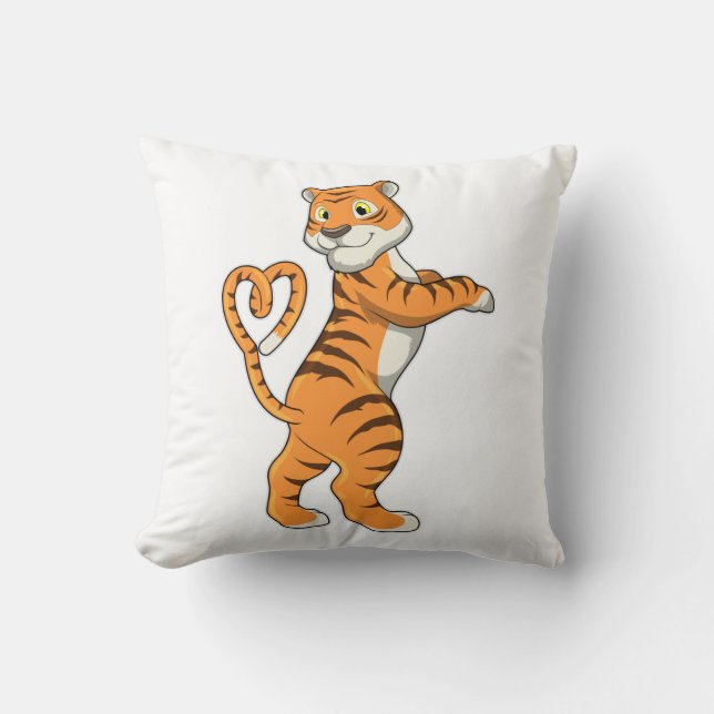 Tiger with Heart Cushion (Front)