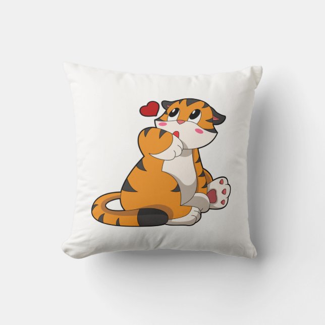 Tiger with Heart Cushion (Front)