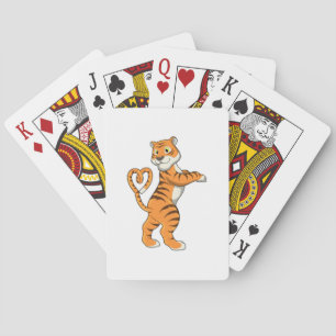 Tiger with Heart Playing Cards
