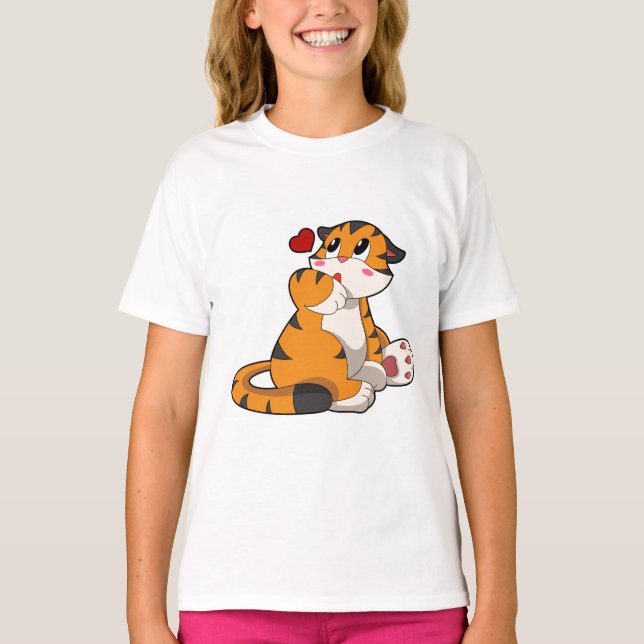 Tiger with Heart T-Shirt (Front)