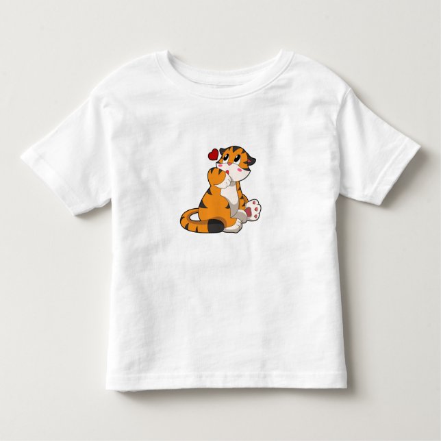 Tiger with Heart Toddler T-Shirt (Front)