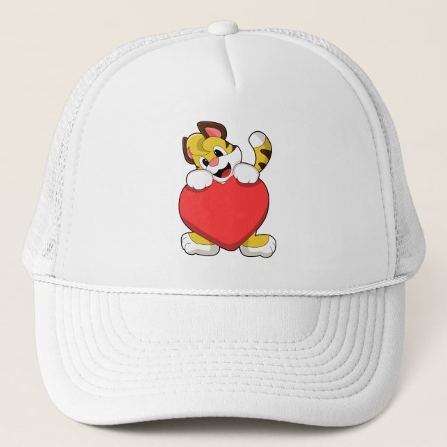 Tiger with Heart Trucker Hat (Front)