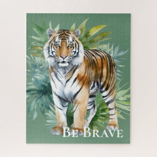 Tiger with Leaves Jigsaw Puzzle