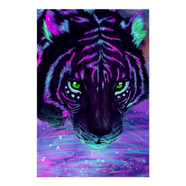 TIGER WITH LIGHT COLORS POSTER (Front)