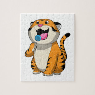 Tiger with Lollipop Jigsaw Puzzle