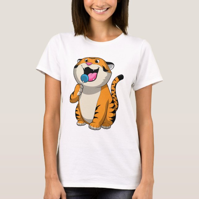 Tiger with Lollipop T-Shirt (Front)