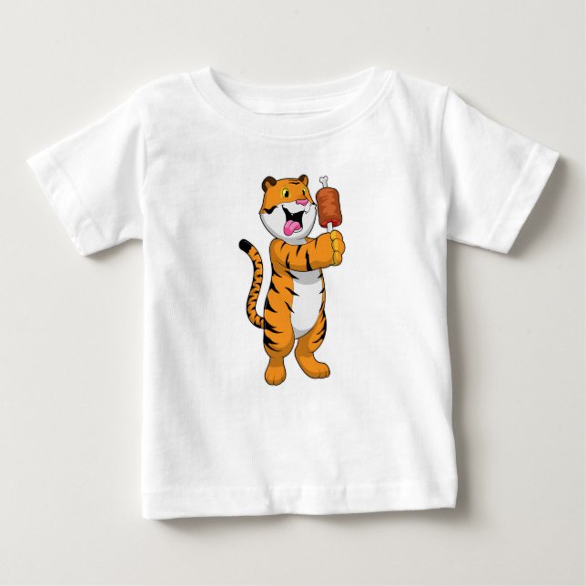 Tiger with Meat Baby T-Shirt (Front)