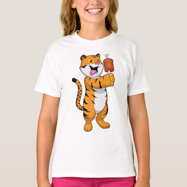 Tiger with Meat T-Shirt (Front)